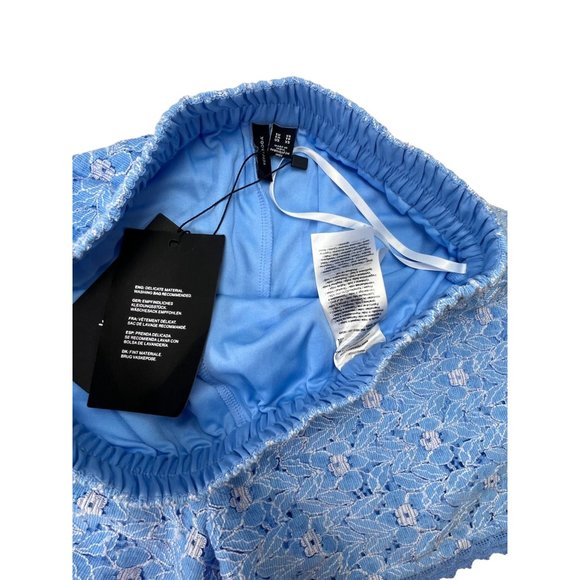 Vero Moda Shorts Soney Lace Woven Shorts Baby Blue White Floral Shorts Womens XS - Picture 8 of 8